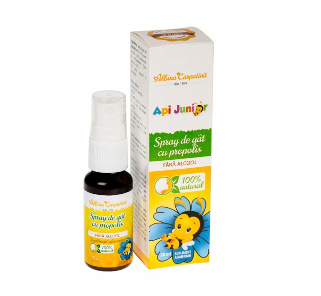 Spray de gat Api Junior cu propolis (fara alcool) Albina Carpatina – 20 ml ALBINA CARPATINA Produse apicole